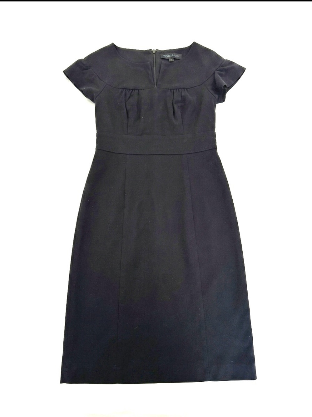 Banana Republic Black Cap-Sleeve Midi Sheath Dress